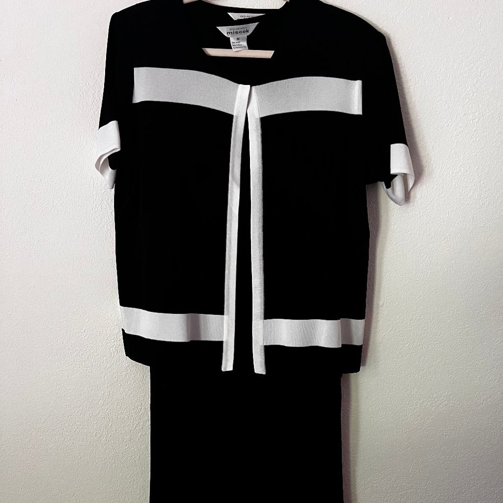 Misook Black and White Dress